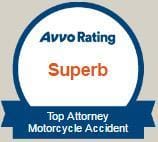 Avvo Rating superb top attorney Motorcycle Accident Badge