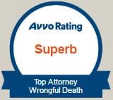 Avvo Rating superb top attorney Wrongful Death Badge