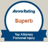 Avvo Rating superb top attorney Personal Injury Badge