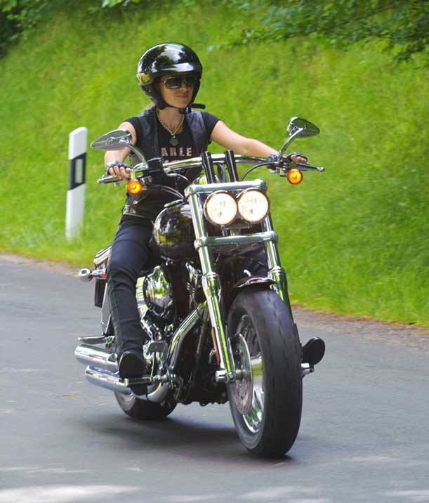 Stephanie Drake Burford On A Motorcycle
