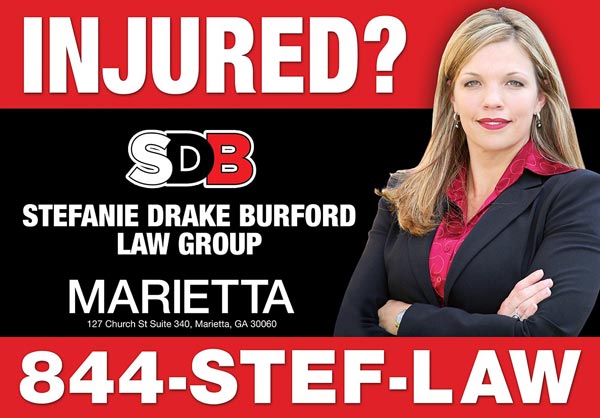 Injured? SDB Stefanie Drake Burford Law Group Marieta 844-STEF-LAW